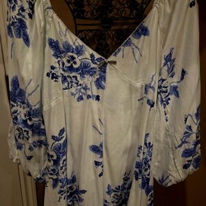 EUC Free People Blue Floral  Dress - Women